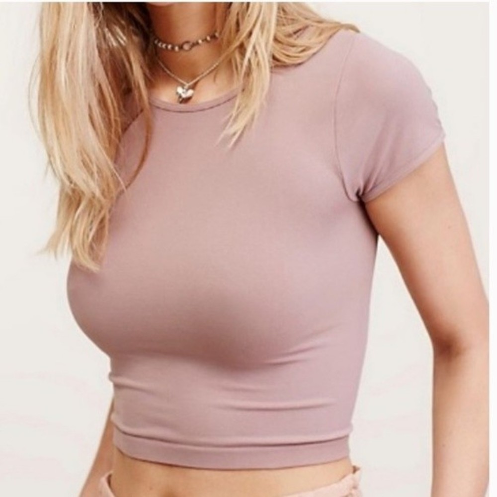 New With Tag Free People Cap Sleeve SMLS Crop Mink Size M/L